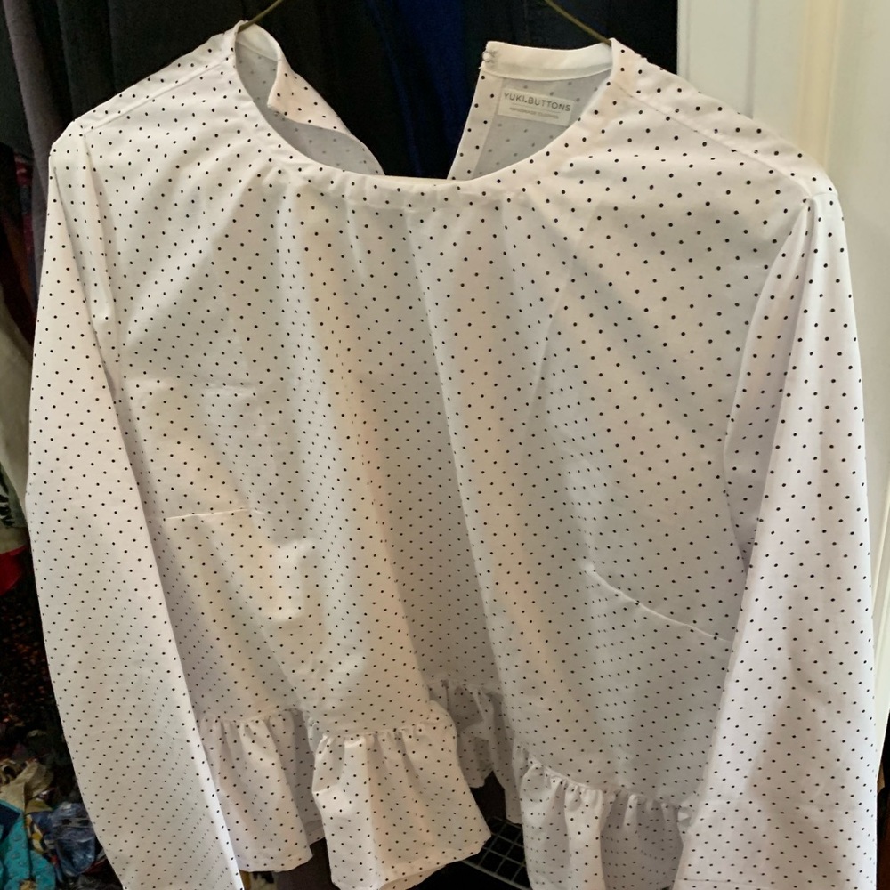 YUKIBUTTONS XXL linen peplum top